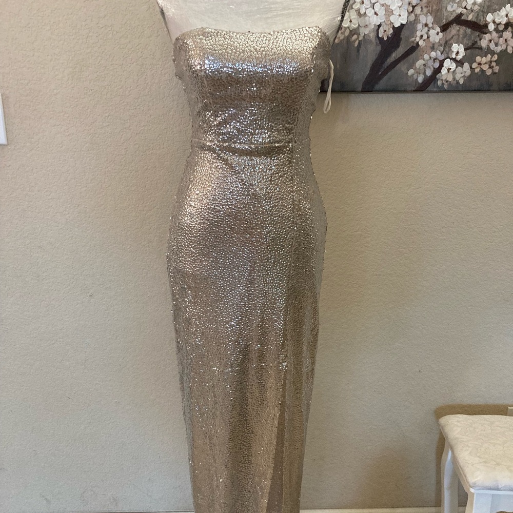 Sequin Tube Formal Long Slit Dress